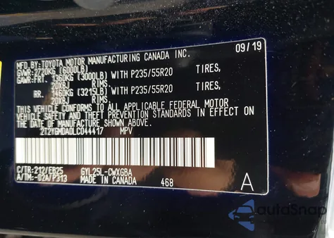 2020 Lexus Rx 450H F Sport Performance из США, поврежденный, VIN 2T2YGMDA0LC044417